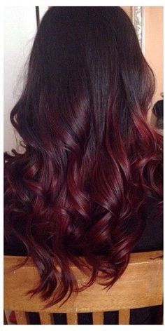 Deep red purple ombre More Hair Color Ideas Bottom Half, Red Hair Bottom Half, Bottom Half Dyed Hair Red, Bottom Half Dyed Hair, Hair Tips Dyed Red, Maroon Balayage, Hair Color Red Ombre, Violet Ombre, Hair Burgundy