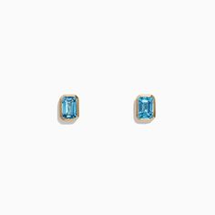 Effy Ocean Bleu 14K Yellow Gold Blue Topaz Stud Earrings, 1.37 TCW Aquamarine Studs, Effy Jewelry, Yellow Stone, College Style, College Fashion, Fine Jewellery Earrings, Gold Yellow, Blue Topaz, Topaz