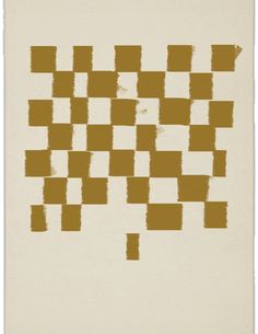 an abstract painting with squares and rectangles in gold on white paper, by person