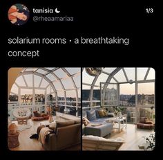 there is a room with lots of windows and furniture