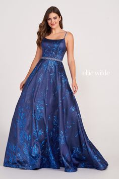 Full princess mode in effect. I think I see snowflakes swirling about... Sleeveless Ball Gown, Ellie Wilde Prom Dresses, Plus Size Sequin Dresses, Designer Formal Dresses, Navy Blue Prom Dresses, Formal Dresses With Sleeves, Ellie Wilde, Corset Dress Prom, Plus Size Party Dresses