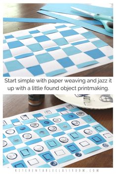 paper weaving and jazz it up with a little found object printmaking activity for kids