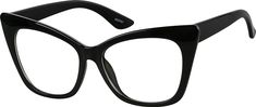 These cat-eyes are purr-fect for glamorous shades. The wide eyeglasses is made with lightweight TR90 plastic so they won’t weigh you down. It has a glossy finish and is available in red or black. Please note the minimum PD can be lowered down by 1 to 5mm for an additional $9 charge. | Zenni Women's Punk Cat-Eye Prescription Eyeglasses Black TR Girls Glasses Frames, Red Cat Eye Glasses, Punk Cats, Black Tortoise, Eye Prescription, Diamond Face Shape, Chic Sunglasses, Zenni Optical, Fashion Eye Glasses