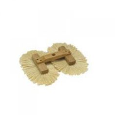 two wooden brushes on white background with clippings for cleaning the floor and furniture