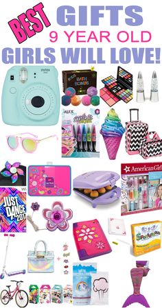 Gifts 9 Year Old Girls! Best gift ideas and suggestions for 9 yr old girls. Top presents for a girl on her ninth birthday or Christmas! Coolest gifts for that special girl. Get the top gifts on any tween girls gift list or gift guide now! Eleventh Birthday, Birthday Presents For Girls, Birthday Gifts For Teens, Presents For Girls, Old Christmas, Christmas Gifts For Girls, Girls Top, 11th Birthday