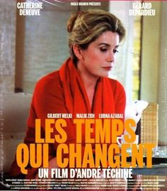 a movie poster for the film les tempes quii changent with a woman in red