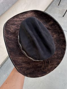 Cow Hide Fabric, Cowhide Fabric, Western Hat, Hat Wide Brim, Black Cow, Wide Brim Fedora, Wedding Hat, Western Hats, Cow Hide