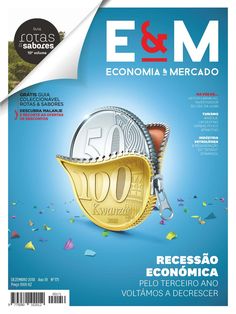 the front cover of an e & m magazine, featuring a gold coin with a keychai