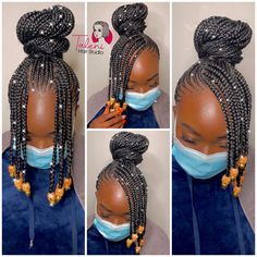 Bead Braids, Braid Styles For Girls, Protective Style Braids, Styles Braids, Natural Hair Regimen, African Hair Braiding Styles, Hair Diy