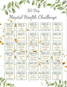 Bullet Journal Habit Tracker Ideas December Goals 30 Day, No Phone Challenge, 30 Day Mental Health Challenge, Bullet Journal Design, How To Be Prettier, Mental Health Challenge, Printable Habit Tracker, Free Planner Templates