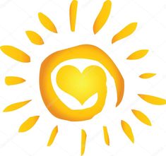 the sun with a heart inside it on a white background stock photo 549782