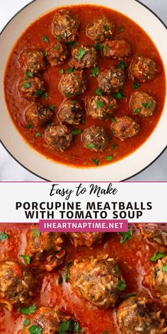 meatballs with tomato sauce in a white bowl