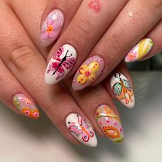 Summer Theme Nails, Green Nails Summer, Gel Polish Summer, Korean Gel Polish, Theme Nails, Vibrant Nails, Cute Gel Nails, Bright Nails