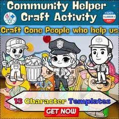 an advertisement for the community helper craft activity