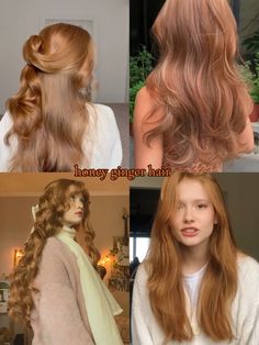 𝐌𝐎☾𝐍𝐆𝐈𝐑𝐋 pe TikTok Honey Ginger Hair, Honey Ginger, Red Hair Inspo, Hair Color Auburn, Strawberry Blonde Hair, Dye My Hair, Hair Dye Colors