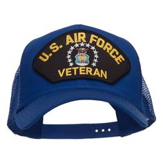 PRICES MAY VARY. Made of 65% polyester and 35% cotton, mesh back. One size fits most with an adjustable plastic snap closure, fitting up to XL. Same material inner hatband. Adult/Unisex. Crown measures 4 inches deep. US Air Force Veteran embroidered military patch is featured on the front crown of cap.
2 front panels with 4 panels in mesh back.
Bill is stiff and pre curved.
Front crown is constructed.
6 panels.
High profile.
Our veteran patch cap is great to show respect and honor for those who Military Style Baseball Cap For Summer, Adjustable Navy Trucker Hat With Visor, Navy Adjustable Trucker Hat With Visor, Summer Mesh Trucker Hat For Sports Events, Summer Military Snapback Hat, Adjustable Mesh Baseball Cap, Summer Military Style Snapback Hat, Sports Hat With Mesh Back, One Size Fits Most, Military Style Summer Hat, One Size Fits Most