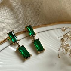 Product Name - Handmade 18K Gold Plated Stainless Steel Green Zircon Inlaid Drop Earrings Material - Stainless Steel, Gold Plated Uses & Purpose - Fashion Earring, Gift Size - 5MM Care Instruction - Handle With Care Earrings For Girls, Earring Gift, Girls Earrings, Fashion Earrings, Jewelry Earrings Dangle, For Girls, Dangle Drop Earrings, 18k Gold, Dangle Earrings