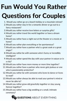 15 fun would you rather questions for couples Fun Relationship Questions, Date Night Questions, Rather Questions, Would You Rather Questions