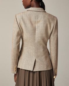 J.Crew: Slim-fit Double-breasted Blazer In Herringbone Italian Wool Blend For Women Hair Wrap Scarf, Mens Chinos, Breasted Blazer, Double Breasted Blazer, Suit Shop, Scarf Hairstyles, Nice Shoes, Herringbone, Double Breasted