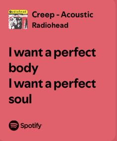 a pink poster with the words i want a perfect body, i want a perfect soul