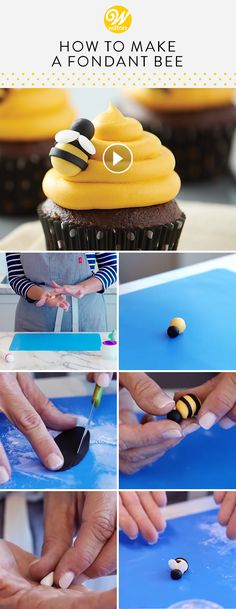 how to make fondant bee cupcakes with video instructions and step - by - step pictures