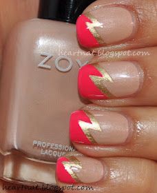 Loving this! Lightning Bolt Nails, Lightning Nails, Zoya Nail, Zoya Nail Polish, Get Nails, Manicure Y Pedicure, Cool Nail Designs, Nail Art Inspiration, Fancy Nails