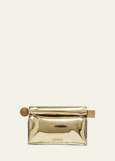 Designer Clutch Pouch With Gold-tone Hardware, Modern Rectangular Clutch With Gold-tone Hardware, Modern Clutch With Top Handle And Gold-tone Hardware, Modern Pouch Evening Bag With Magnetic Closure, Evening Pouch With Gold-tone Hardware, Designer Evening Pouch With Detachable Handle, Chic Gold Clutch With Metal Hardware, Modern Magnetic Pouch Evening Bag, Gold Clutch With Metal Hardware