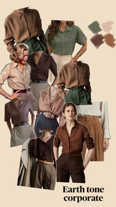 Earth Tone Wardrobe, Warm Tone Outfits, Earth Toned Outfits, Earth Tones Outfit, Teacher Work Outfit, Earth Tone Outfits, Autumn Color Palette Fashion, Deep Autumn Color Palette, Mini Outfit