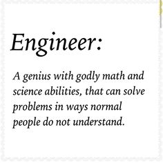 the words engineer are written in black and white