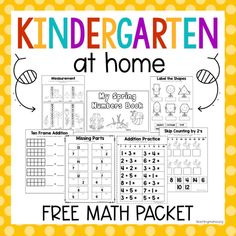 a printable packet for kids to practice their math skills