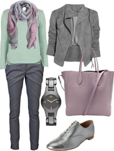 Moda anti-idade: Dicas de como combinar roupas cinza Soft Summer Fashion, Mode Ab 50, Soft Summer Palette, Soft Summer Color Palette, Soft Summer Colors, Color Combinations For Clothes, Soft Summer, Grey Pants, Mode Inspiration