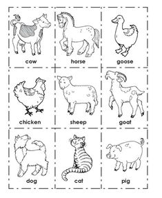 farm animals worksheet for kids to practice their english and chinese language skills in the classroom