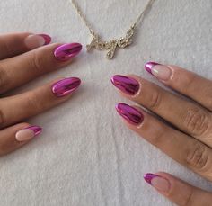 chrome nails, chrome nail, chrome nail design, nail art, nail design Acrylic Nails With Purple, Bday Nails