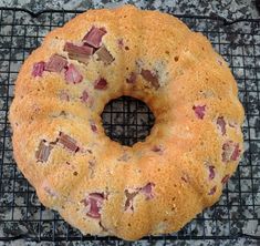 a bundt cake sitting on top of a cooling rack