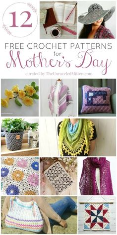 twelve free crochet patterns for mother's day