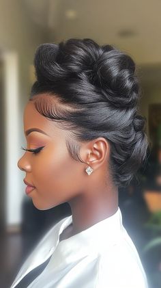 Braids Hair styles Updo Updos Black Women, Braided Updo Hairstyles, Sophisticated Updo, Loose Chignon, Braided Chignon, Updo Braids, Black Hair Updo Hairstyles, Hairstyles Trendy, Braided Styles