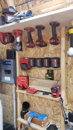 a room filled with lots of tools on shelves