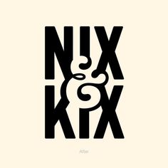 the logo for nyx and kix is shown in black on a white background