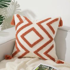 PRICES MAY VARY. 🌈【Boho & Farmhouse】These 18X18 boho pillow cover is woven from dense tufting and cream white base fabric with tassels. Simple and neutral irregular rhombus patterns give these knitted textured pillow covers a modern and boho style. 🌈【Premium Fabric】The fabric of these decorative pillow cover is super thick and durable, made of high-quality woven and cotton fabric. Tufted parts are super soft, fluffy and comfortable. The tassels of the couch pillow covers are woven firmly, exqu Square Couch, Cover For Bed, Boho Throw Pillow, Couch Throw, Throw Pillow Cover, Lattice, Pillow Case, Pillow Cover, Throw Pillow