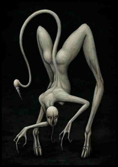 an alien creature with long legs and claws