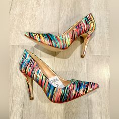 Nwt & Nwb. Limited Edition Prabal Gurung For Target Women’s Multi Colored Print Size 7.5. They Have Never Been Worn Outdoors, I’ve Only Tried Them On Indoors. Target Shoes, Prabal Gurung, Limited Editions, Multi Colored, Shoes Women Heels, Colorful Prints, Shoes Heels, Limited Edition, Target