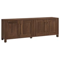 the sideboard is made from wood and has three doors