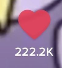 a red heart sitting on top of a purple background with the words 22 22 k