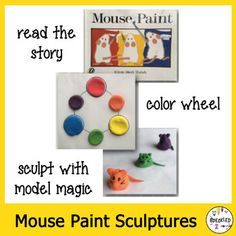 the mouse paint sculpture is shown in three different colors and sizes, with instructions to make it