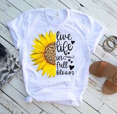 Live Life Sunflower sublimation design - DTG printing - Sublimation design download - Sunflower sublimation design