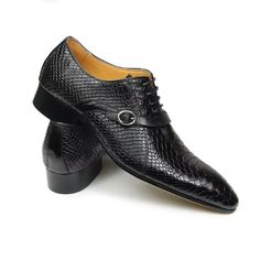 Introducing our Opulent Brogue Nuptial Oxford Leather Shoes, crafted with the finest genuine cow leather for a luxurious and sophisticated look. With its lace-up closure and pointed toe design, these shoes exude elegance and style. Elevate your formal attire and make a statement with these exquisite leather shoes. Shop now and step into a world of opulence. Black Formal Wingtip Monk Strap Shoes, Black Wingtip Monk Strap Shoes For Formal Occasions, Black Pointed Toe Formal Lace-up Shoes, Black Pointed Toe Lace-up Shoes For Wedding, Oxford Pointed Toe Oxfords For Wedding, Pointed Toe Oxfords For Wedding, Black Leather Lace-up Wedding Shoes, Black Leather Oxfords For Weddings, Black Leather Sole Lace-up Shoes For Wedding