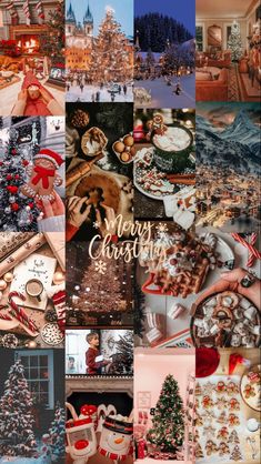 christmas collage with many different pictures and words