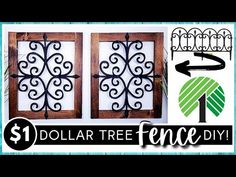 the dollar tree fence diy project is easy to do with wood and wrought iron