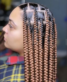 Box Braids Mixed Colors, Colors Box Braids, Braids Hairstyles For Black Women, Large Box Braids, Braid Trends, Cute Box Braids, Big Box Braids, Big Braids