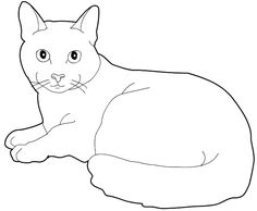 a black and white drawing of a cat with big blue eyes sitting on the ground